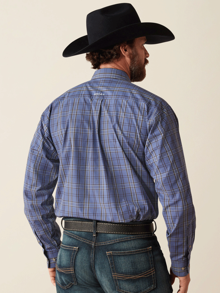 Ariat 10054092 Mens Pro Series Creed Classic Fit Shirt Grey Blue front. If you need any assistance with this item or the purchase of this item please call us at five six one seven four eight eight eight zero one Monday through Saturday 10:00a.m EST to 8:00 p.m EST