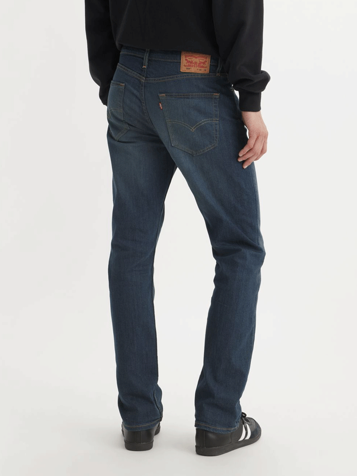 Levi's 005140403 Mens 514 Straight Fit Jeans Midnight Blue front view. If you need any assistance with this item or the purchase of this item please call us at five six one seven four eight eight eight zero one Monday through Saturday 10:00a.m EST to 8:00 p.m EST