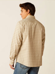 Ariat 10051986 Mens Morgan Modern Fit Shirt Pumice Stone Tan back view. If you need any assistance with this item or the purchase of this item please call us at five six one seven four eight eight eight zero one Monday through Saturday 10:00a.m EST to 8:00 p.m EST
