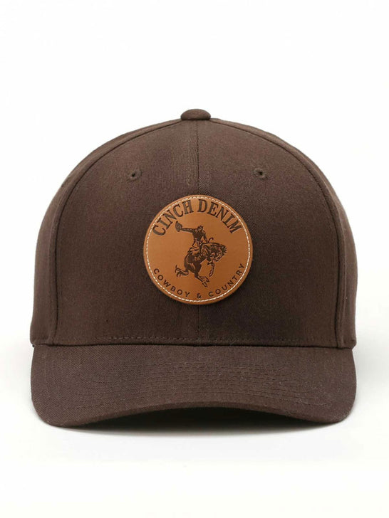 Cinch MCC0627783 Mens Denim Cap Brown front view. If you need any assistance with this item or the purchase of this item please call us at five six one seven four eight eight eight zero one Monday through Saturday 10:00a.m EST to 8:00 p.m EST