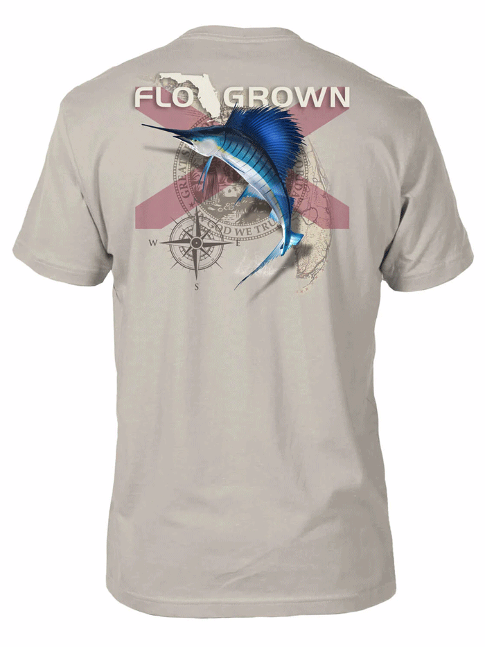 FloGrown FGM-1608 Sailfish Flo Seal Tee Sand back view. If you need any assistance with this item or the purchase of this item please call us at five six one seven four eight eight eight zero one Monday through Saturday 10:00a.m EST to 8:00 p.m EST