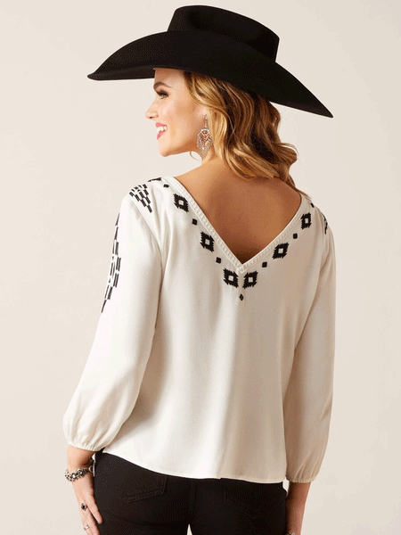 Ariat 10047248 Womens Callie Top Coconut Milk back view. If you need any assistance with this item or the purchase of this item please call us at five six one seven four eight eight eight zero one Monday through Saturday 10:00a.m EST to 8:00 p.m EST