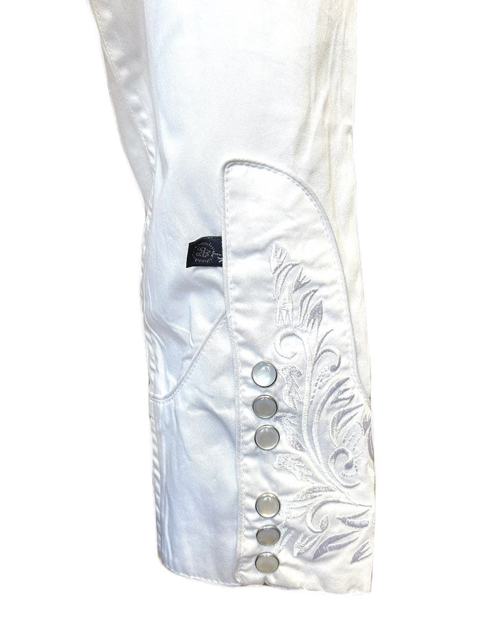 Rockmount 7859-WHT Women's Vintage Tooling Embroidered Western Shirt White front view. If you need any assistance with this item or the purchase of this item please call us at five six one seven four eight eight eight zero one Monday through Saturday 10:00a.m EST to 8:00 p.m EST