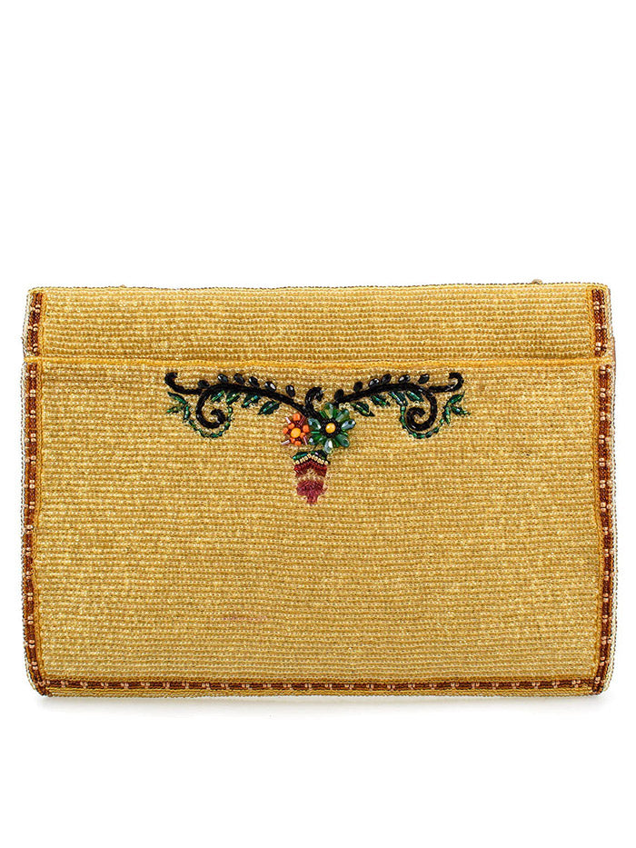 Mary Frances BAG S002-534 DESERT SUNRISE Crossbody Handbag Tan Multicolor front view. If you need any assistance with this item or the purchase of this item please call us at five six one seven four eight eight eight zero one Monday through Saturday 10:00a.m EST to 8:00 p.m EST