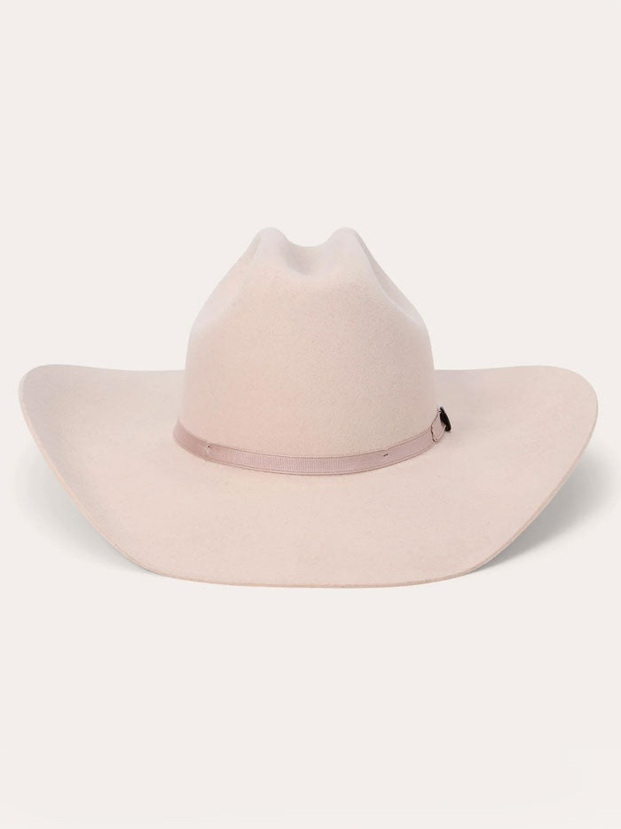 Stetson XWPSMO-9140PP Pismo Cowboy Felt Hat Powder Pink side / front view. 