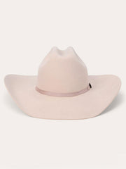 Stetson XWPSMO-9140PP Pismo Cowboy Felt Hat Powder Pink front view. 