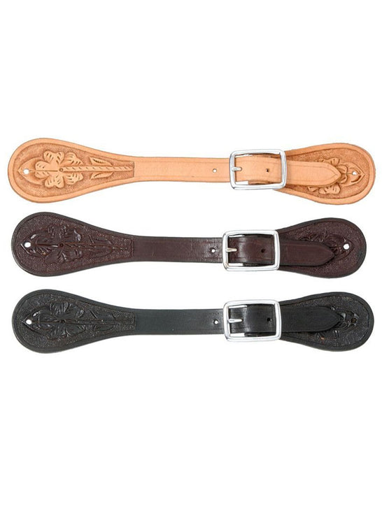 Tough 1 78-3530 Royal King Floral Stamp Spur Leather Straps front view all colors. If you need any assistance with this item or the purchase of this item please call us at five six one seven four eight eight eight zero one Monday through Saturday 10:00a.m EST to 8:00 p.m EST