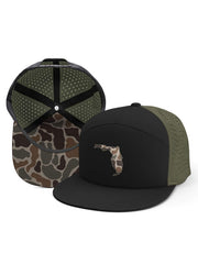 FloGrown FGH-326 Florida Flag Performance Hat Camo Black front and inside view. If you need any assistance with this item or the purchase of this item please call us at five six one seven four eight eight eight zero one Monday through Saturday 10:00a.m EST to 8:00 p.m EST