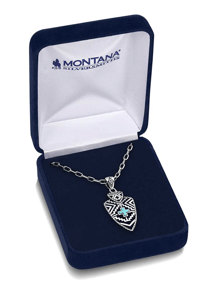 Montana Silversmiths NC5863 Womens Patterns of the Southwest Necklace Silver front view. If you need any assistance with this item or the purchase of this item please call us at five six one seven four eight eight eight zero one Monday through Saturday 10:00a.m EST to 8:00 p.m EST