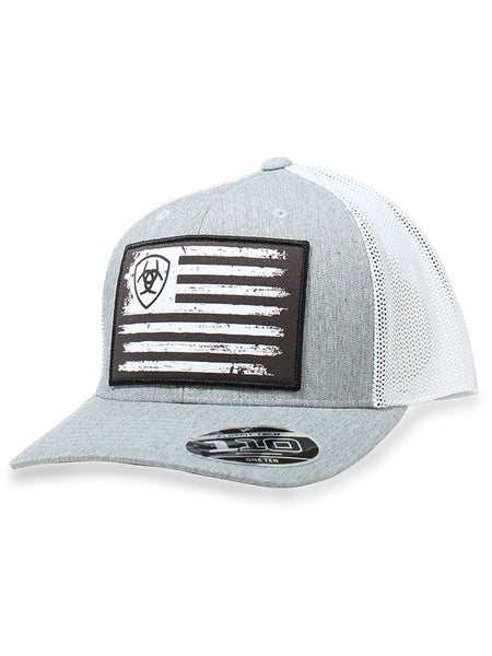 Ariat A300064206 Flexfit 110 Flag Cap Grey front view. If you need any assistance with this item or the purchase of this item please call us at five six one seven four eight eight eight zero one Monday through Saturday 10:00a.m EST to 8:00 p.m EST