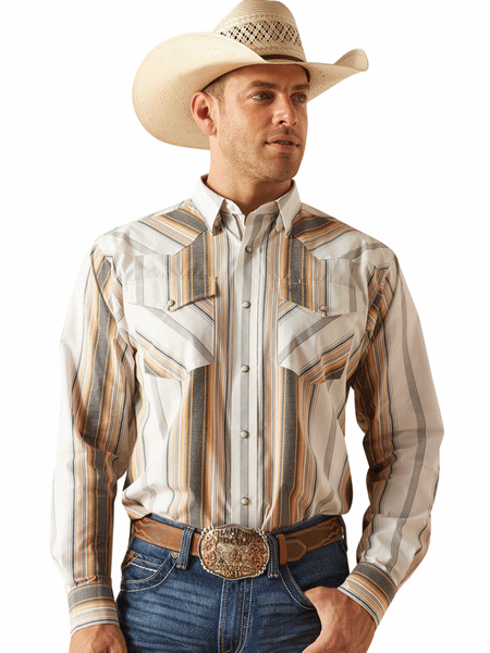 Ariat 10051272 Mens Pro Series Evan Classic Fit Shirt Tan front view. If you need any assistance with this item or the purchase of this item please call us at five six one seven four eight eight eight zero one Monday through Saturday 10:00a.m EST to 8:00 p.m EST