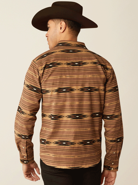 Ariat 10053874 Mens Hobart Retro Fit Shirt Pine Bark back. If you need any assistance with this item or the purchase of this item please call us at five six one seven four eight eight eight zero one Monday through Saturday 10:00a.m EST to 8:00 p.m EST