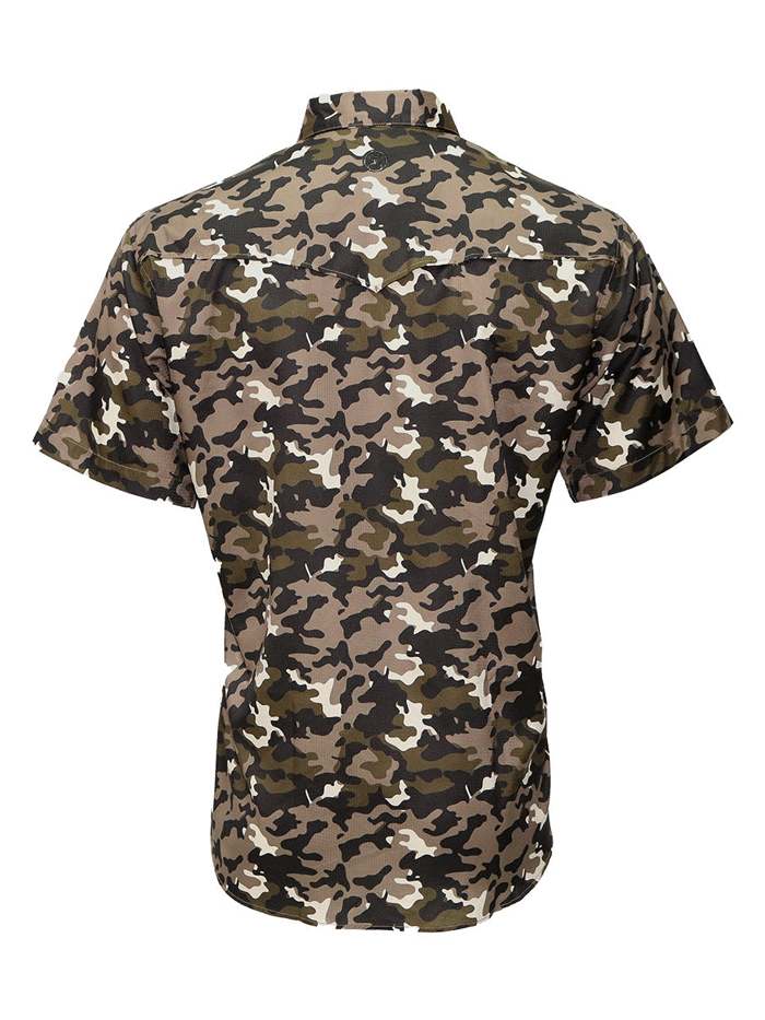 Hooey HT1861CA Mens SOL Short Sleeve Pearl Snap Shirt Camo front view. If you need any assistance with this item or the purchase of this item please call us at five six one seven four eight eight eight zero one Monday through Saturday 10:00a.m EST to 8:00 p.m EST