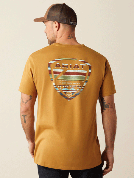 Ariat 10054005 Mens Serape Seal T-Shirt Harvest Gold back. If you need any assistance with this item or the purchase of this item please call us at five six one seven four eight eight eight zero one Monday through Saturday 10:00a.m EST to 8:00 p.m EST