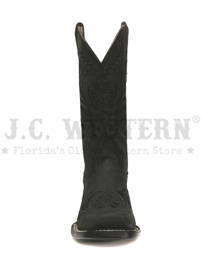 Circle G L5464 Ladies Embroidery Boot Black side and front view. If you need any assistance with this item or the purchase of this item please call us at five six one seven four eight eight eight zero one Monday through Saturday 10:00a.m EST to 8:00 p.m EST