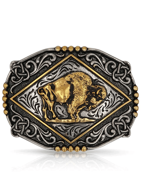 Montana Silversmiths A1036P Majestic Valor Buckle Antique Silver front view. If you need any assistance with this item or the purchase of this item please call us at five six one seven four eight eight eight zero one Monday through Saturday 10:00a.m EST to 8:00 p.m EST