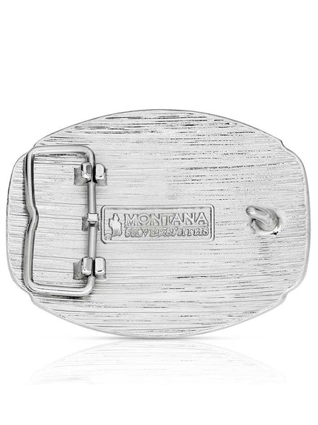 Montana Silversmiths A1047M Western Initial Buckle Silver And Gold back view. If you need any assistance with this item or the purchase of this item please call us at five six one seven four eight eight eight zero one Monday through Saturday 10:00a.m EST to 8:00 p.m EST