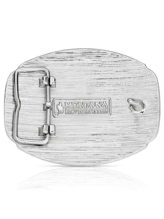 Montana Silversmiths A1047J Western Initial Buckle Silver And Gold back view. If you need any assistance with this item or the purchase of this item please call us at five six one seven four eight eight eight zero one Monday through Saturday 10:00a.m EST to 8:00 p.m EST