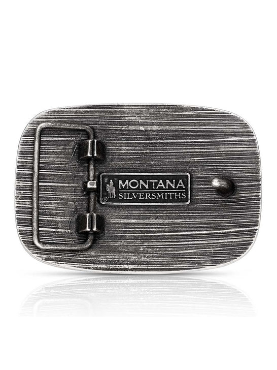 Montana Silversmiths A1049S 4-H Livestock Buckle Silver back view. If you need any assistance with this item or the purchase of this item please call us at five six one seven four eight eight eight zero one Monday through Saturday 10:00a.m EST to 8:00 p.m EST