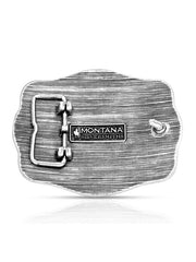Montana Silversmiths A1061P The Roundup Team Roper Buckle Silver And Gold back view. If you need any assistance with this item or the purchase of this item please call us at five six one seven four eight eight eight zero one Monday through Saturday 10:00a.m EST to 8:00 p.m EST