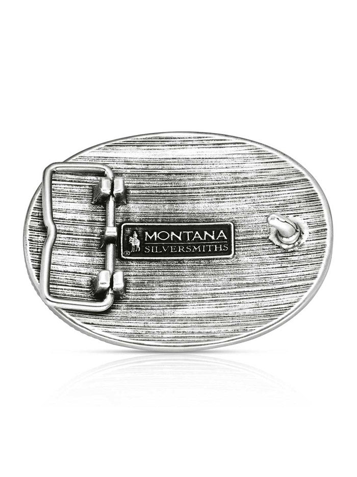 Montana Silversmiths A1063S Forged in Freedom Buckle Silver front view. If you need any assistance with this item or the purchase of this item please call us at five six one seven four eight eight eight zero one Monday through Saturday 10:00a.m EST to 8:00 p.m EST
