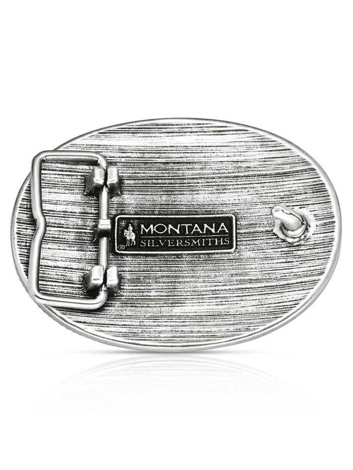 Montana Silversmiths A1063S Forged in Freedom Buckle Silver front view. If you need any assistance with this item or the purchase of this item please call us at five six one seven four eight eight eight zero one Monday through Saturday 10:00a.m EST to 8:00 p.m EST
