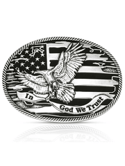 Montana Silversmiths A1063S Forged in Freedom Buckle Silver front view. If you need any assistance with this item or the purchase of this item please call us at five six one seven four eight eight eight zero one Monday through Saturday 10:00a.m EST to 8:00 p.m EST
