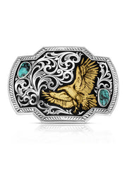 Montana Silversmiths AM55410 Wings of Valor American Made Buckle Silver front view. If you need any assistance with this item or the purchase of this item please call us at five six one seven four eight eight eight zero one Monday through Saturday 10:00a.m EST to 8:00 p.m EST
