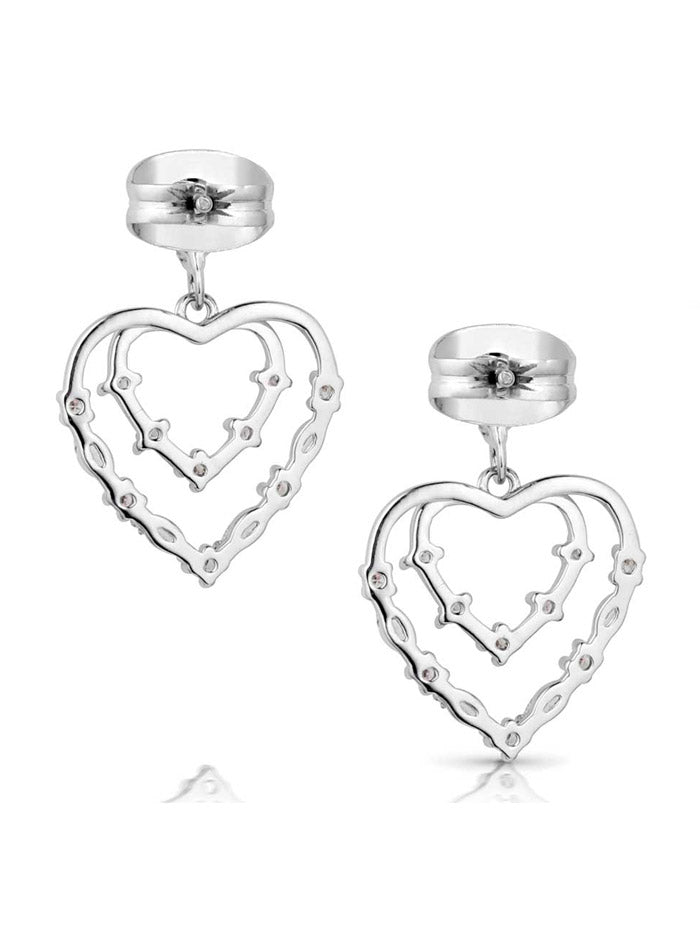 Montana Silversmiths ER5797 Womens Heart Grows Crystal Earrings Silver front view. If you need any assistance with this item or the purchase of this item please call us at five six one seven four eight eight eight zero one Monday through Saturday 10:00a.m EST to 8:00 p.m EST
