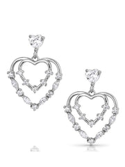 Montana Silversmiths ER5797 Womens Heart Grows Crystal Earrings Silver front view. If you need any assistance with this item or the purchase of this item please call us at five six one seven four eight eight eight zero one Monday through Saturday 10:00a.m EST to 8:00 p.m EST
