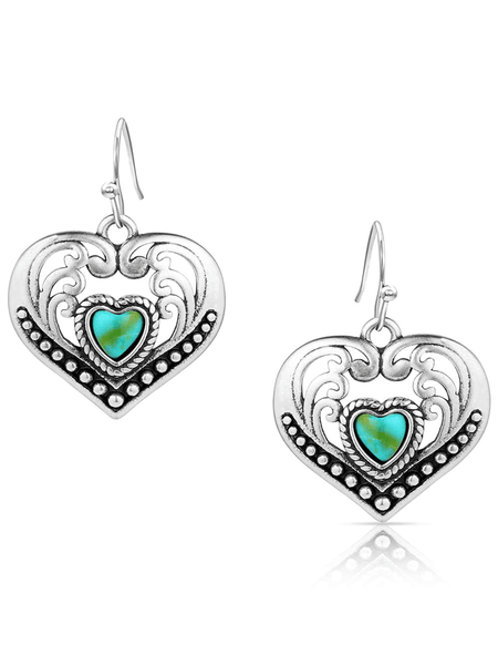 Montana Silversmiths ER6103 Womens Fierce Hearts Earrings Silver front view. If you need any assistance with this item or the purchase of this item please call us at five six one seven four eight eight eight zero one Monday through Saturday 10:00a.m EST to 8:00 p.m EST
