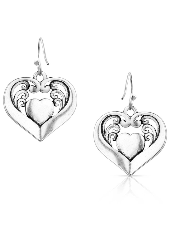 Montana Silversmiths ER6103 Womens Fierce Hearts Earrings Silver back view. If you need any assistance with this item or the purchase of this item please call us at five six one seven four eight eight eight zero one Monday through Saturday 10:00a.m EST to 8:00 p.m EST
