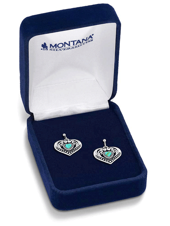 Montana Silversmiths ER6103 Womens Fierce Hearts Earrings Silver in box. If you need any assistance with this item or the purchase of this item please call us at five six one seven four eight eight eight zero one Monday through Saturday 10:00a.m EST to 8:00 p.m EST