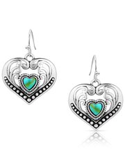 Montana Silversmiths ER6103 Womens Fierce Hearts Earrings Silver front view. If you need any assistance with this item or the purchase of this item please call us at five six one seven four eight eight eight zero one Monday through Saturday 10:00a.m EST to 8:00 p.m EST
