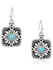 Montana Silversmiths ER6116 Womens Desert Sage Turquoise Earrings Silver front view. If you need any assistance with this item or the purchase of this item please call us at five six one seven four eight eight eight zero one Monday through Saturday 10:00a.m EST to 8:00 p.m EST