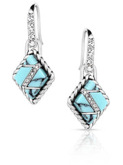 Montana Silversmiths ER6127 Womens High Noon Cobblestone Earrings Turquoise Silver front view. If you need any assistance with this item or the purchase of this item please call us at five six one seven four eight eight eight zero one Monday through Saturday 10:00a.m EST to 8:00 p.m EST
