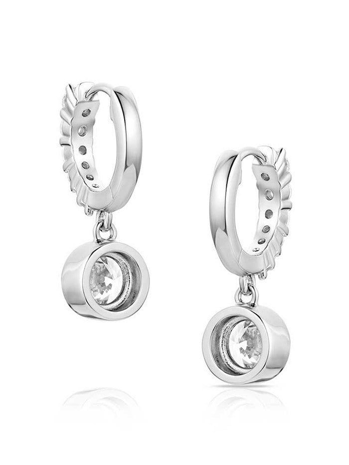 Montana Silversmiths ER6221 Womens Dew Drop Crystal Earrings Silver front view. If you need any assistance with this item or the purchase of this item please call us at five six one seven four eight eight eight zero one Monday through Saturday 10:00a.m EST to 8:00 p.m EST