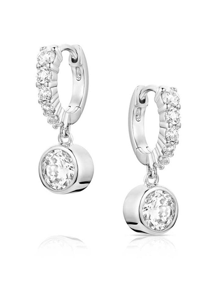 Montana Silversmiths ER6221 Womens Dew Drop Crystal Earrings Silver front view. If you need any assistance with this item or the purchase of this item please call us at five six one seven four eight eight eight zero one Monday through Saturday 10:00a.m EST to 8:00 p.m EST