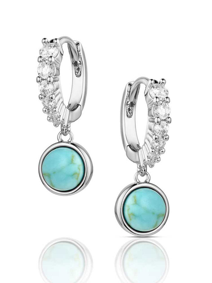 Montana Silversmiths ER6482 Womens Desert Moonlight Earrings Turquoise Silver front view. If you need any assistance with this item or the purchase of this item please call us at five six one seven four eight eight eight zero one Monday through Saturday 10:00a.m EST to 8:00 p.m EST
