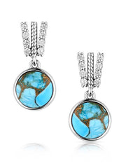 Montana Silversmiths ER6483 Womens Trailing Earrings Silver Turquoise front view. If you need any assistance with this item or the purchase of this item please call us at five six one seven four eight eight eight zero one Monday through Saturday 10:00a.m EST to 8:00 p.m EST
