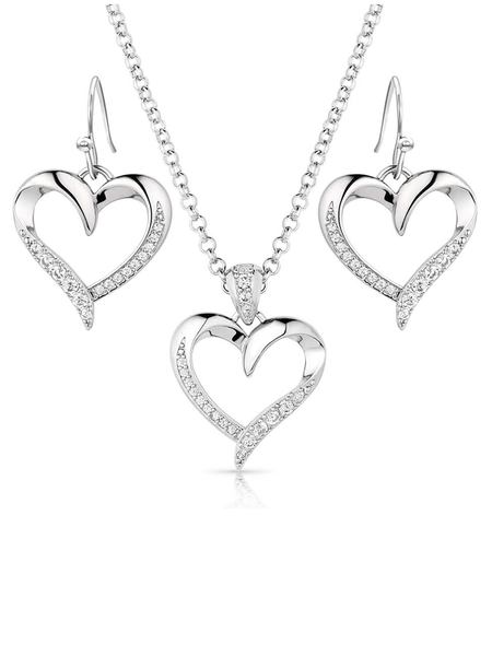 Montana Silversmiths JS6123 Womens Divine Affection Jewelry Set Silver front view. If you need any assistance with this item or the purchase of this item please call us at five six one seven four eight eight eight zero one Monday through Saturday 10:00a.m EST to 8:00 p.m EST