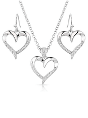 Montana Silversmiths JS6123 Womens Divine Affection Jewelry Set Silver front view. If you need any assistance with this item or the purchase of this item please call us at five six one seven four eight eight eight zero one Monday through Saturday 10:00a.m EST to 8:00 p.m EST