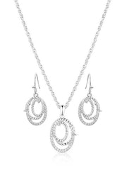 Montana Silversmiths JS6222 Womens Arena Lights Jewelry Set Silver front view. If you need any assistance with this item or the purchase of this item please call us at five six one seven four eight eight eight zero one Monday through Saturday 10:00a.m EST to 8:00 p.m EST 