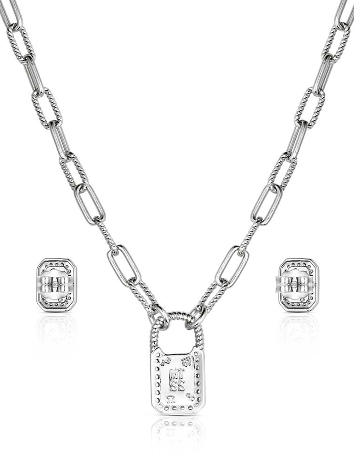Montana Silversmiths JS6372 Womens Turquoise Glam Jewelry Set Silver front view. If you need any assistance with this item or the purchase of this item please call us at five six one seven four eight eight eight zero one Monday through Saturday 10:00a.m EST to 8:00 p.m EST
