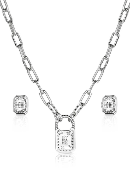 Montana Silversmiths JS6372 Womens Turquoise Glam Jewelry Set Silver back view. If you need any assistance with this item or the purchase of this item please call us at five six one seven four eight eight eight zero one Monday through Saturday 10:00a.m EST to 8:00 p.m EST
