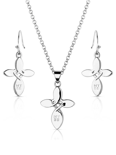 Montana Silversmiths JS6395 Womens Faith and Grace Jewelry Set Silver back view.If you need any assistance with this item or the purchase of this item please call us at five six one seven four eight eight eight zero one Monday through Saturday 10:00a.m EST to 8:00 p.m EST

