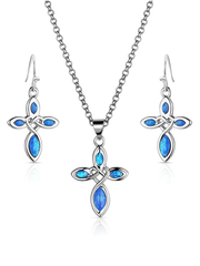 Montana Silversmiths JS6395 Womens Faith and Grace Jewelry Set Silver front view. If you need any assistance with this item or the purchase of this item please call us at five six one seven four eight eight eight zero one Monday through Saturday 10:00a.m EST to 8:00 p.m EST
