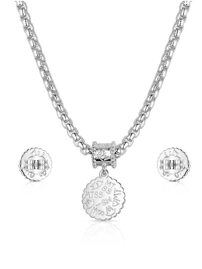 Montana Silversmiths JS6488 Womens Sage Creek Jewelry Set Silver front view. If you need any assistance with this item or the purchase of this item please call us at five six one seven four eight eight eight zero one Monday through Saturday 10:00a.m EST to 8:00 p.m EST
