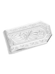 Montana Silversmiths MCL6149NF Out West Money Clip Silver front view. If you need any assistance with this item or the purchase of this item please call us at five six one seven four eight eight eight zero one Monday through Saturday 10:00a.m EST to 8:00 p.m EST
