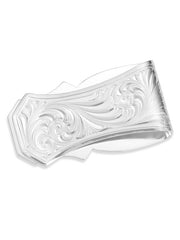 Montana Silversmiths MCL6333GNF Trail Boss Money Clip Silver back view. If you need any assistance with this item or the purchase of this item please call us at five six one seven four eight eight eight zero one Monday through Saturday 10:00a.m EST to 8:00 p.m EST